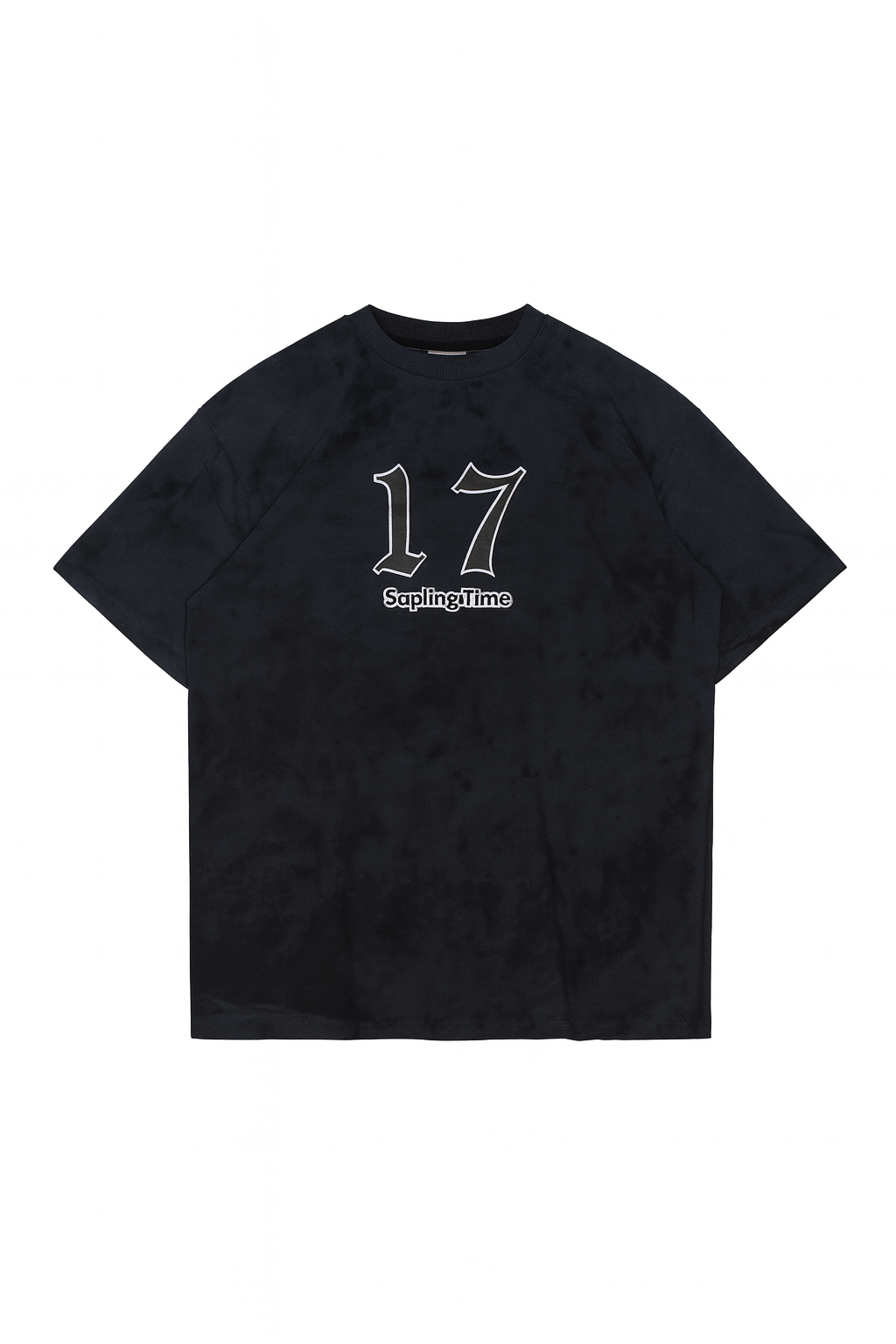 Sapling Time “17” Oversized T-Shirt – Black Tie-Dye Edition