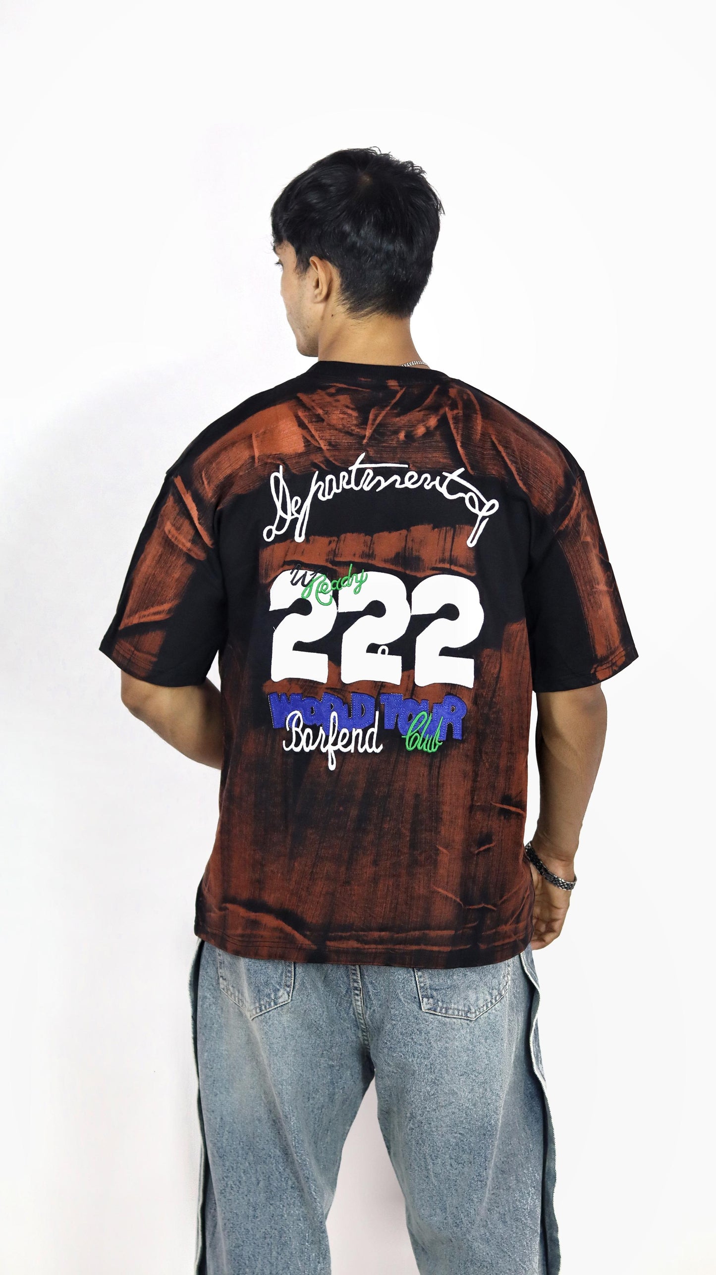Barfend Black & Brown Textured Oversized T-Shirt – Streetwear Edition