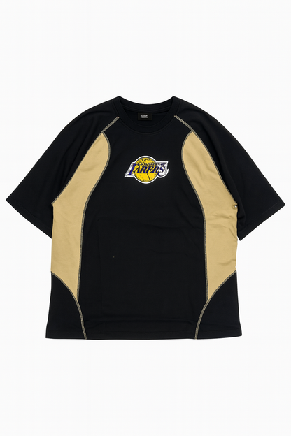 Los Angeles Lakers Black & Gold Panel T-Shirt – NBA Fan Edition