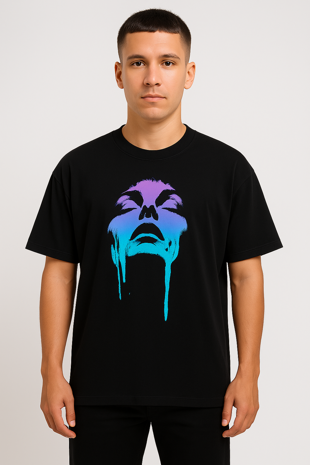LAB86 Drip Face Oversized T-Shirt (240 GSM | 100% Cotton)