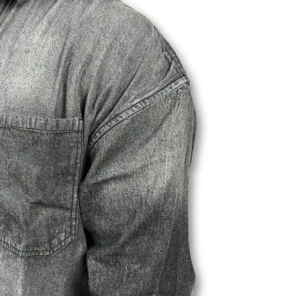 Oversized Washed Denim Shirt – Black