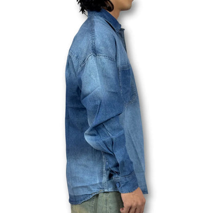 Oversized Indigo Denim Shirt – Dual Pocket Classic