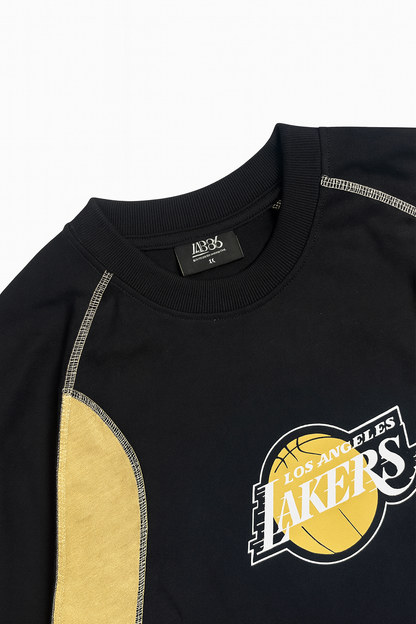 Los Angeles Lakers Black & Gold Panel T-Shirt – NBA Fan Edition