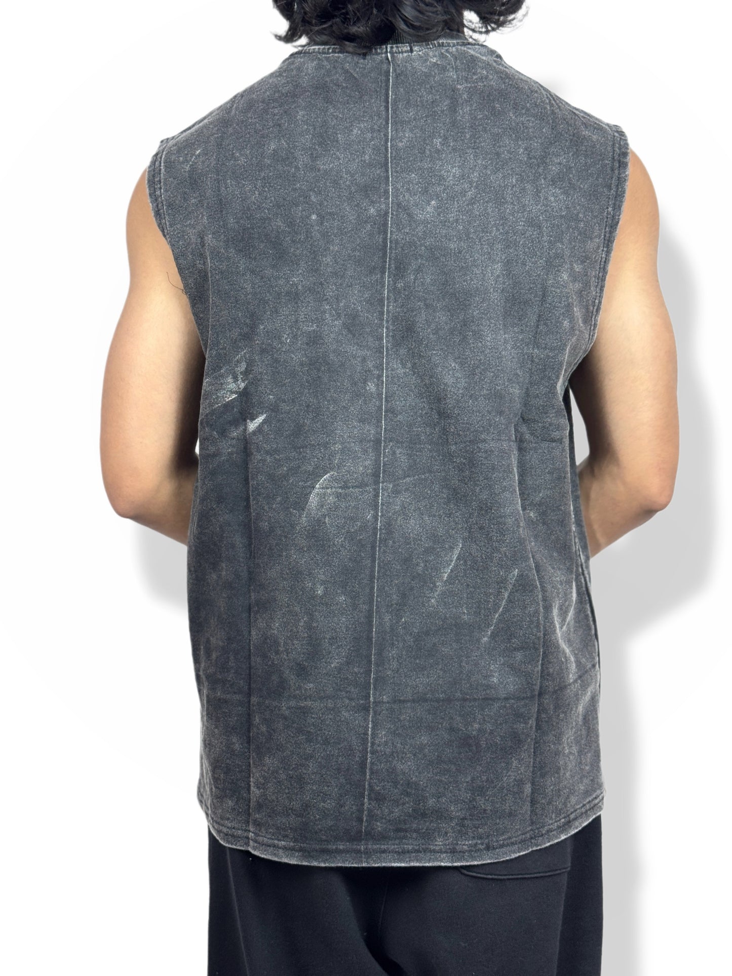 Nirvana Vintage-Washed Sleeveless T-Shirt – Heavy 240 GSM Cotton