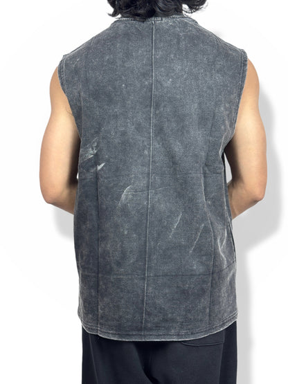 Nirvana Vintage-Washed Sleeveless T-Shirt – Heavy 240 GSM Cotton