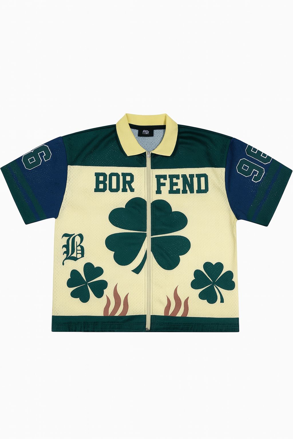 Gor Feil Clover Zip-Up Mesh Jersey – Green & Cream Edition