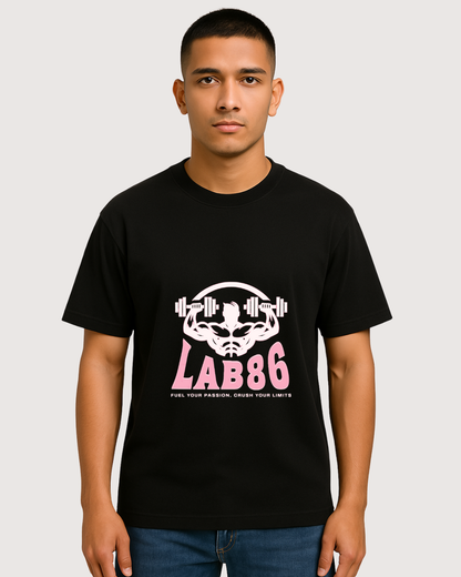 LAB86 Gym Power Graphic T-Shirt – 240 GSM Heavyweight Cotton