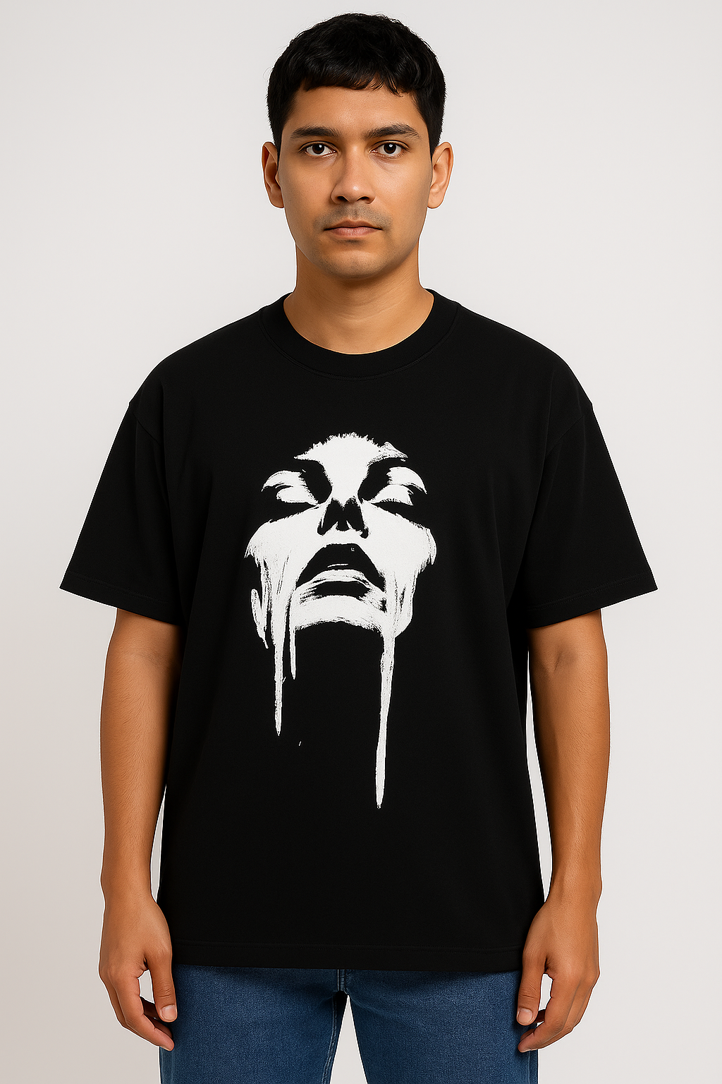 LAB86 Drip Face Oversized T-Shirt (240 GSM | 100% Cotton)