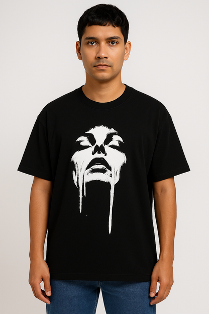 LAB86 Drip Face Oversized T-Shirt (240 GSM | 100% Cotton)