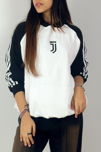 Black & White Juventus – Unisex semi oversized Casual hoodie