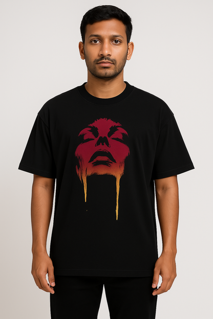 LAB86 Drip Face Oversized T-Shirt (240 GSM | 100% Cotton)
