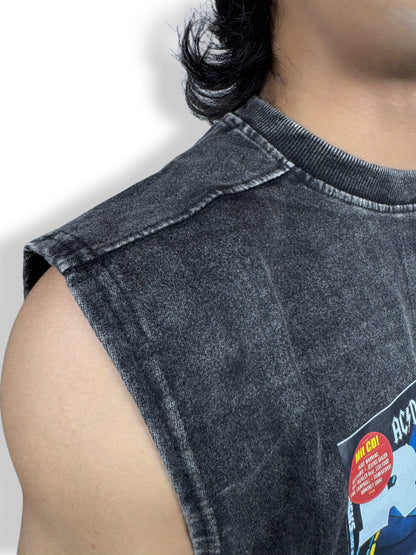 Nirvana Vintage-Washed Sleeveless T-Shirt – Heavy 240 GSM Cotton