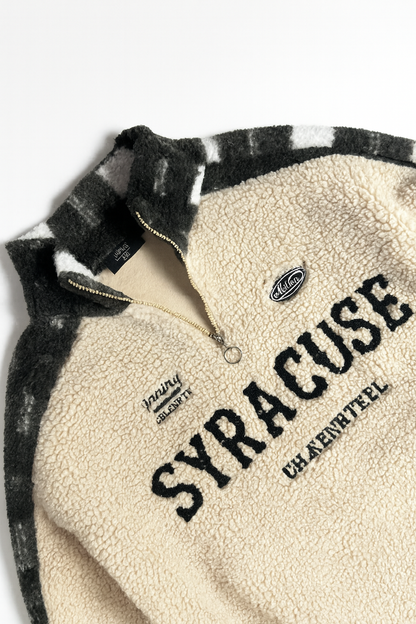 Beige Syracuse Sherpa Fleece Sweatshirt – Winter Pullover