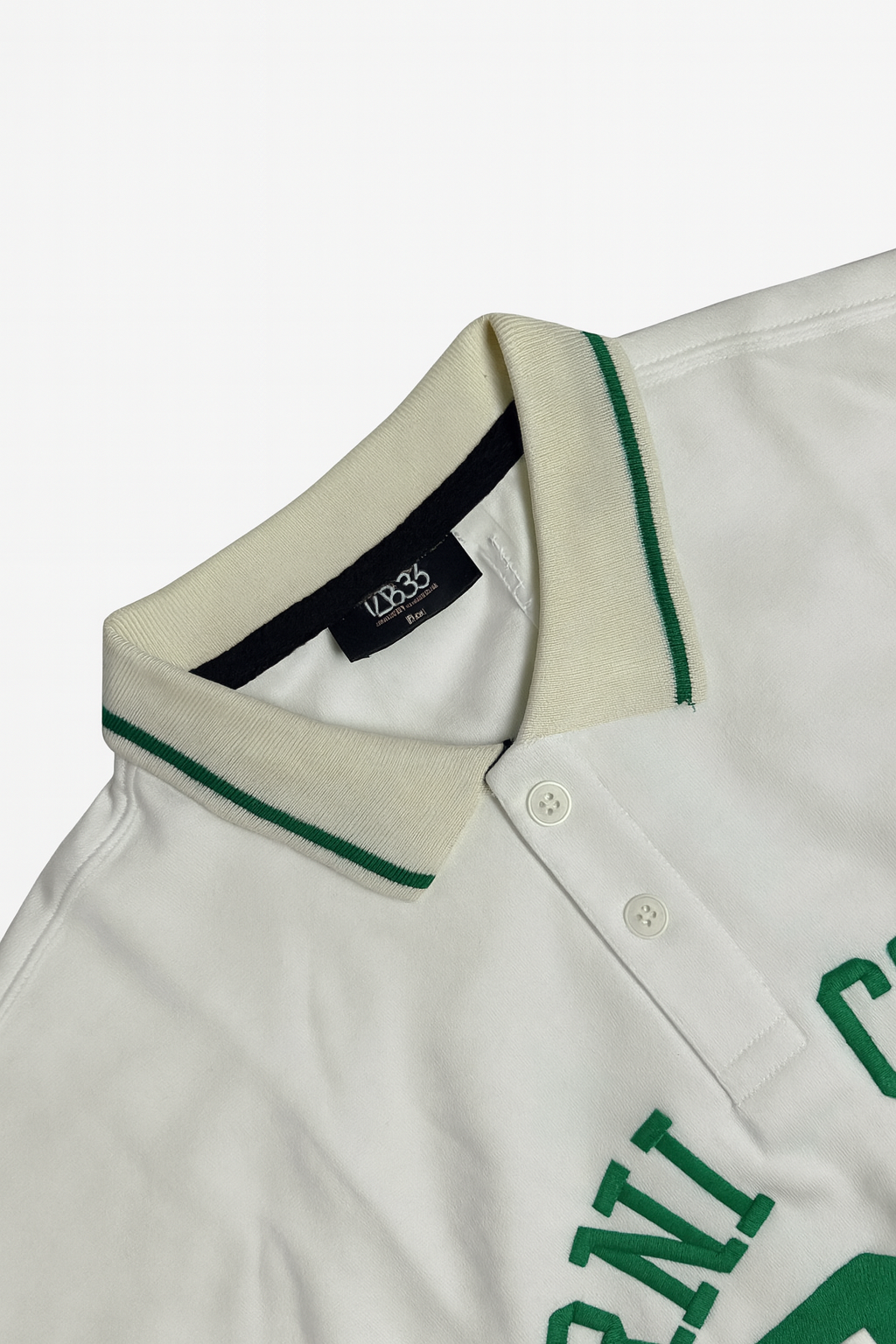 White Polo Collar Full Sleeve embroidery unisex ￼Sweatshirt – "89"