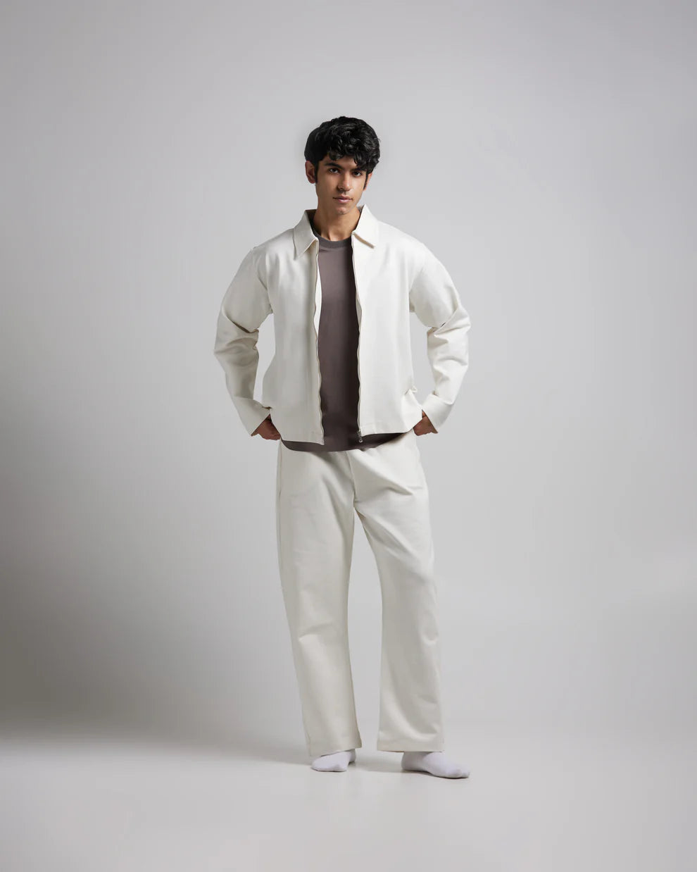 Oversized Classic Faux Leather Jacket – White