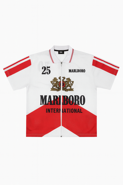 Marlboro International Racing Jersey – White & Red Mesh Edition