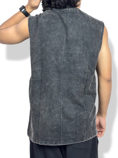 Led Zeppelin Vintage-Washed Sleeveless T-Shirt – 240 GSM Premium Cotton