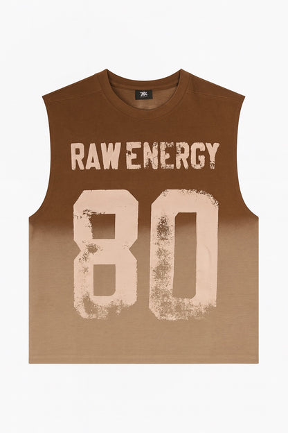 Raw Energy Sleeveless T-Shirt – Vintage Brown Ombre