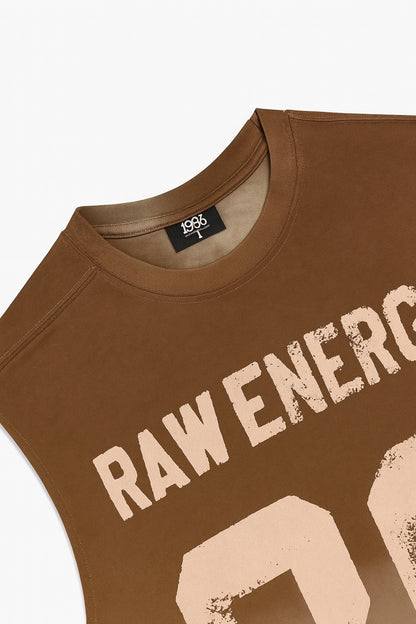 Raw Energy Sleeveless T-Shirt – Vintage Brown Ombre