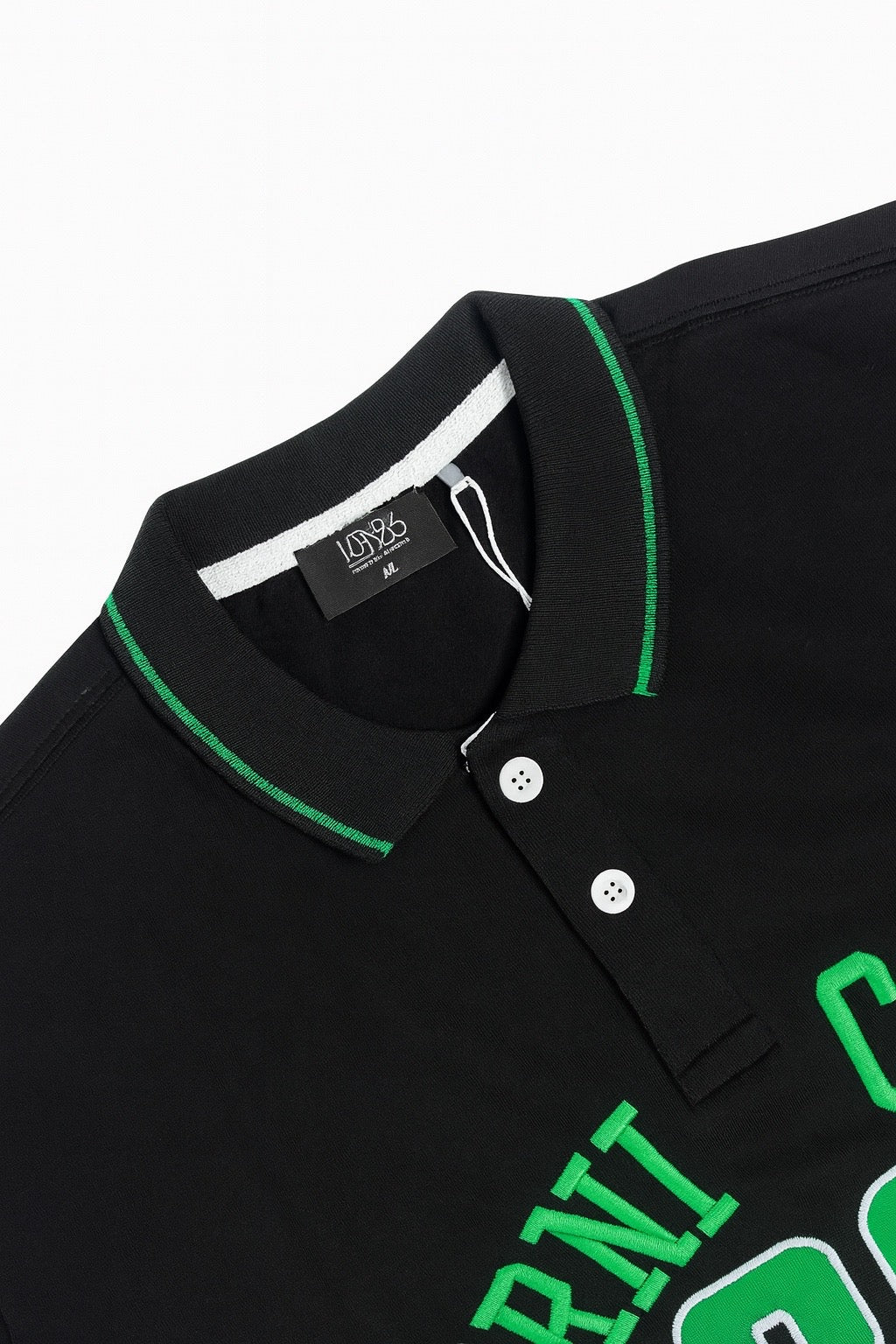 Black Polo Collar Full Sleeve embroidery unisex￼Sweatshirt – "89"