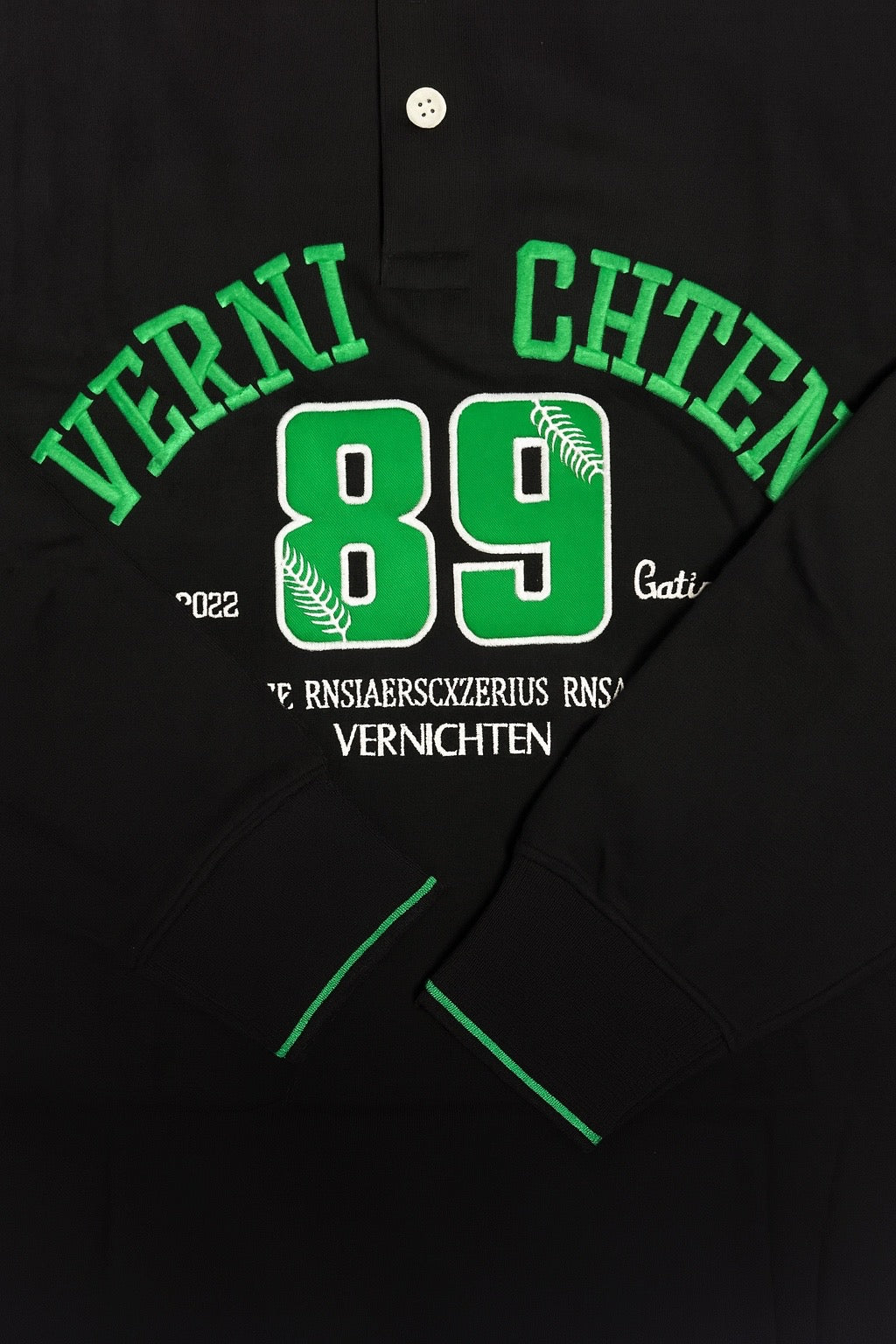 Black Polo Collar Full Sleeve embroidery unisex￼Sweatshirt – "89"