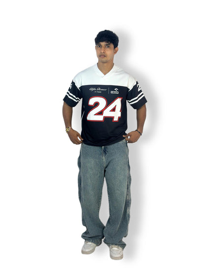 Alfa Romeo F1 Team “24” Racing Jersey – Black & White Edition