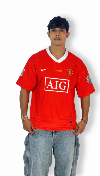 Manchester United 2008 Final Moscow Home Jersey – Nike AIG Sponsor Edition