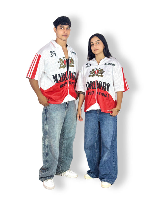 Marlboro International Racing Jersey – White & Red Mesh Edition