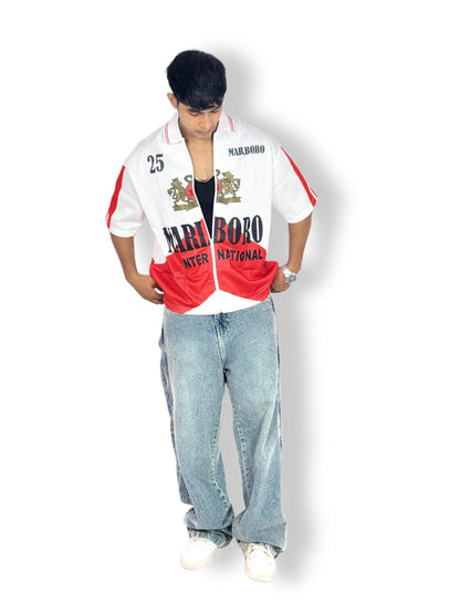 Marlboro International Racing Jersey – White & Red Mesh Edition
