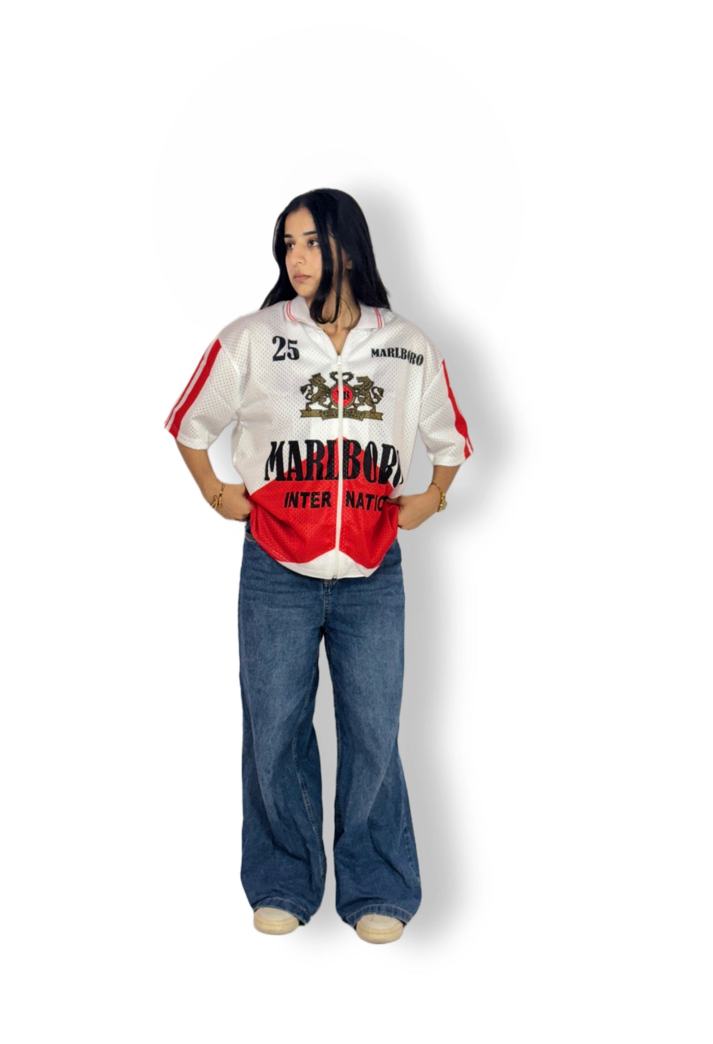 Marlboro International Racing Jersey – White & Red Mesh Edition