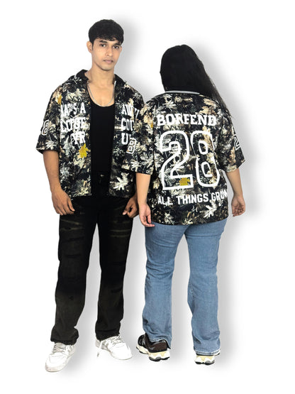 Borfiend “28 All Things Grow” Button-Up zipper Jersey – Black & Beige Edition