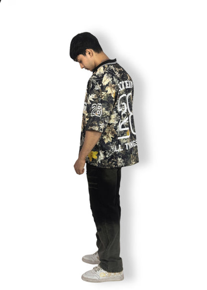 Borfiend “28 All Things Grow” Button-Up zipper Jersey – Black & Beige Edition