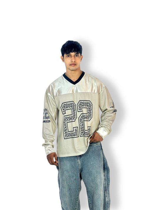 Platinum Leopard 22 Oversized Long Sleeve Jersey – Unisex Streetwear