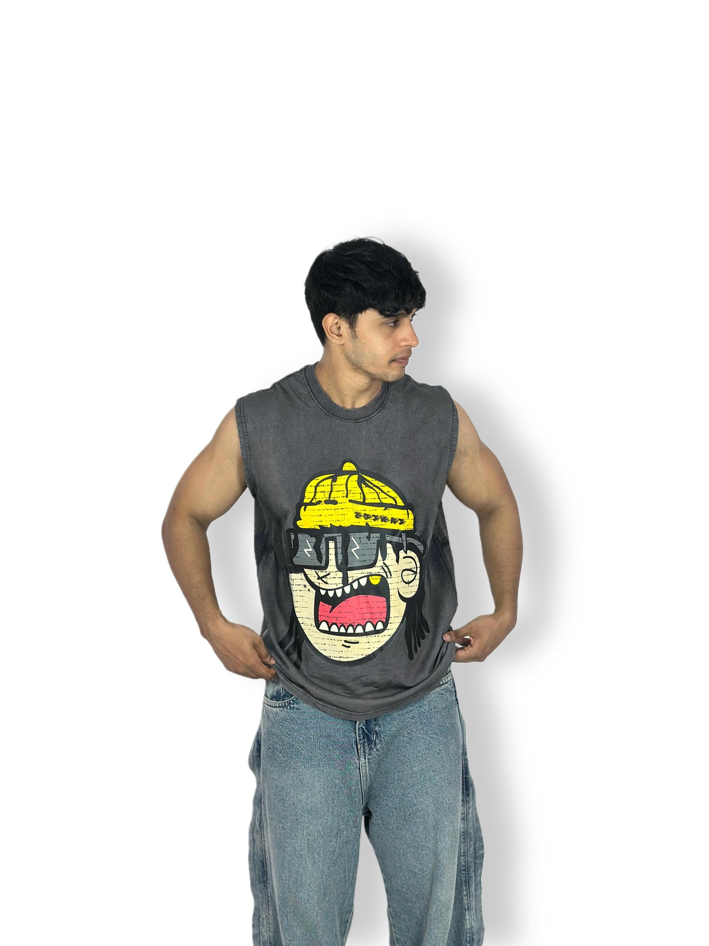 Street Graff Sleeveless grey colour T-Shirt