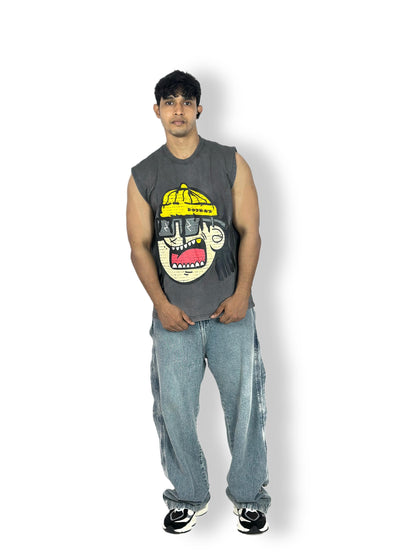 Street Graff Sleeveless grey colour T-Shirt