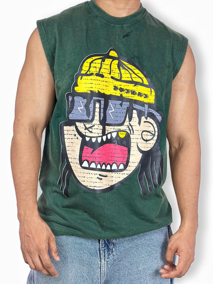 Street Graff Sleeveless T-Shirt – Forest Green