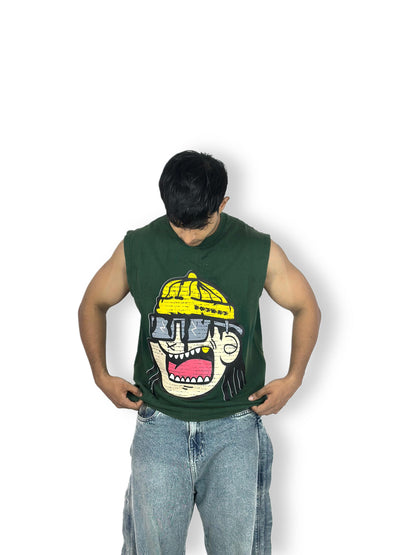 Street Graff Sleeveless T-Shirt – Forest Green