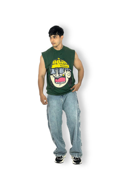 Street Graff Sleeveless T-Shirt – Forest Green