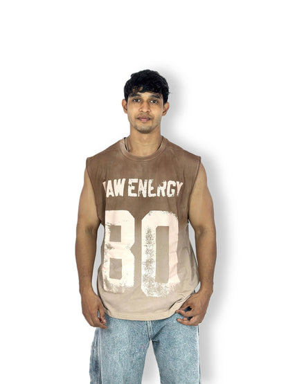 Raw Energy Sleeveless T-Shirt – Vintage Brown Ombre