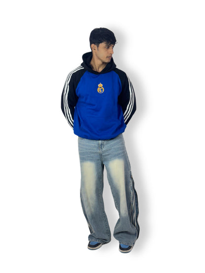Royal Blue & Black Real Madrid Hoodie – Unisex semi oversized Casual hoodie