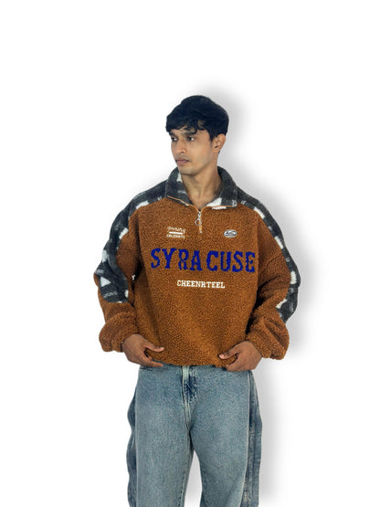 Brown Syracuse Sherpa Fleece Sweatshirt – Winter Pullover