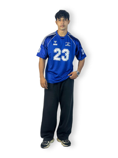 Oversized Blue Jersey T-Shirt with Number Print – Sporty Streetwear