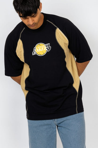 Los Angeles Lakers Black & Gold Panel T-Shirt – NBA Fan Edition