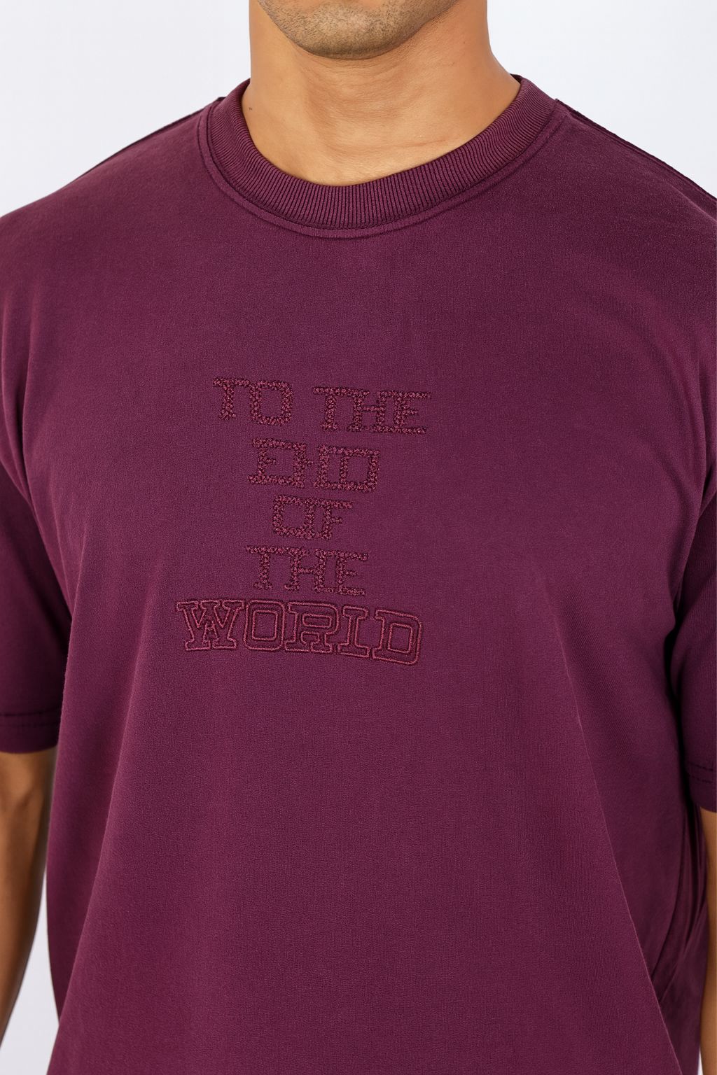Embroidered Oversized T-Shirt – Vintage Plum Edition