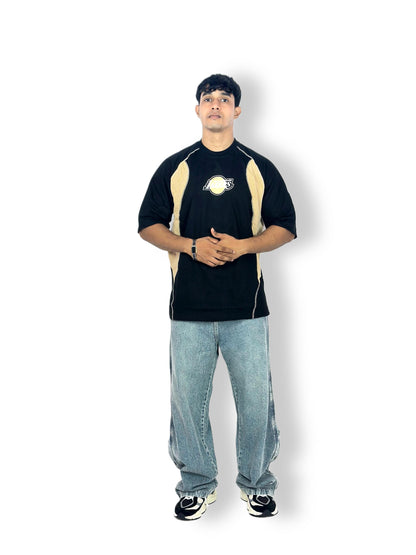 Los Angeles Lakers Black & Gold Panel T-Shirt – NBA Fan Edition
