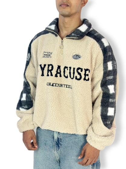 Beige Syracuse Sherpa Fleece Sweatshirt – Winter Pullover