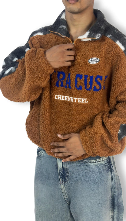 Brown Syracuse Sherpa Fleece Sweatshirt – Winter Pullover