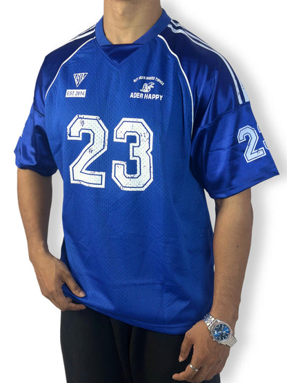 Oversized Blue Jersey T-Shirt with Number Print – Sporty Streetwear